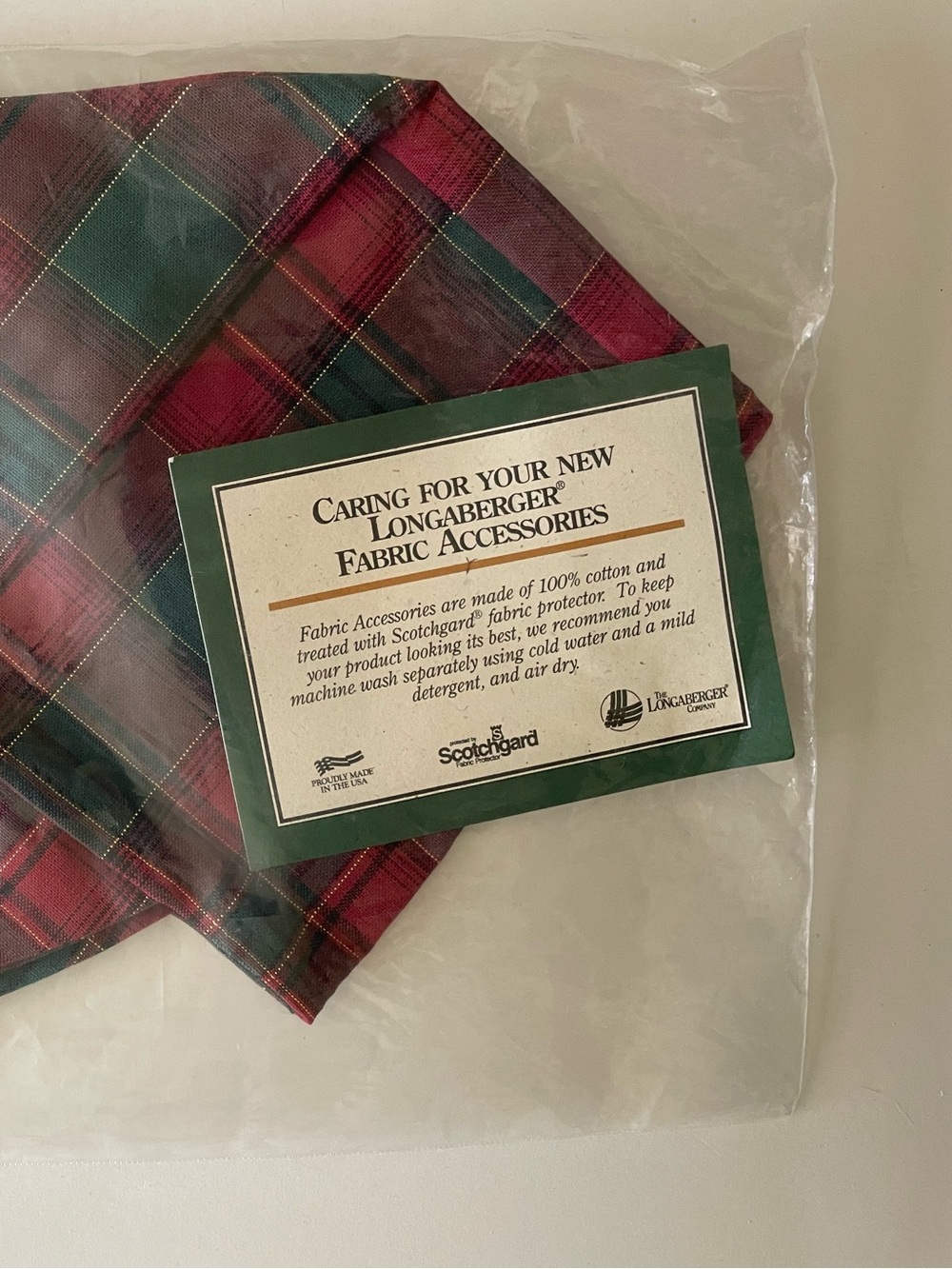 Longaberger Deck the Halls Basket Liner W9” x H8 3/4”
